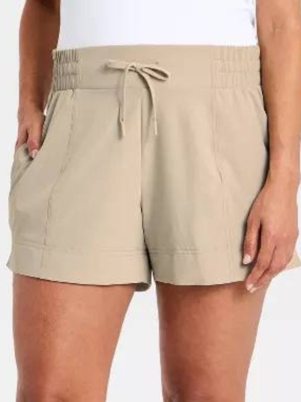 All in Motion Active Light Woven Mid-Rise Shorts- UPF 50- 4.5" Inseam- Khaki -2X